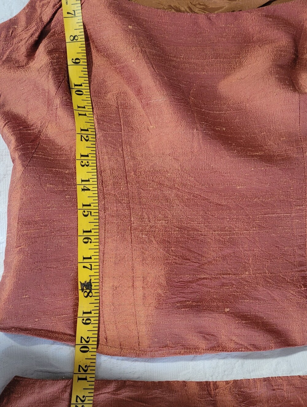 Muse Rust Orange 100% Silk Floral Embroidered Two-Piece Skirt Size 10 - Picture 8 of 10